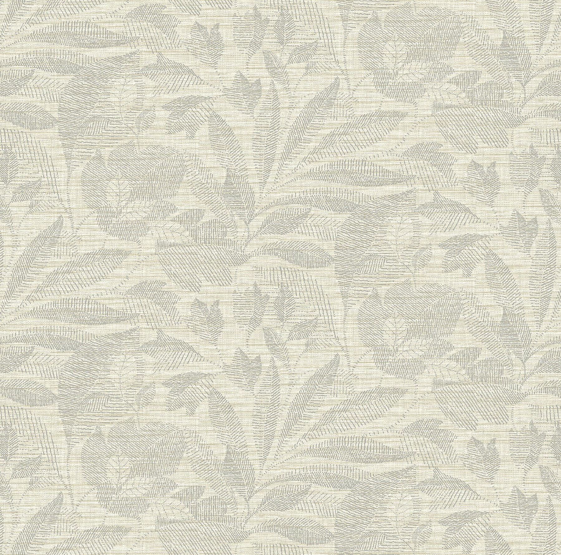 A-Street Prints Lei Silver Leaf Wallpaper, 27-in by 27-ft