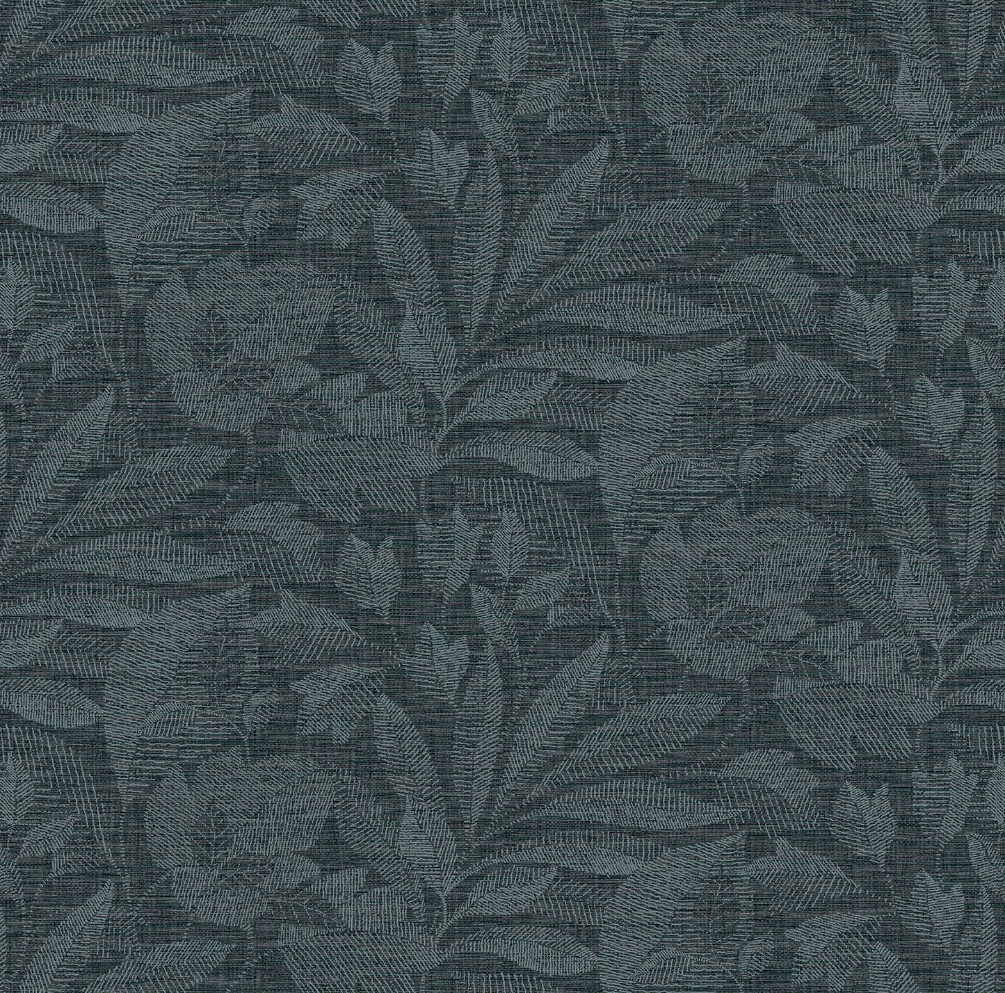 A-Street Prints Lei Navy Leaf Wallpaper, 27-in by 27-ft