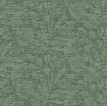 A-Street Prints Lei Green Leaf Wallpaper, 27-in by 27-ft