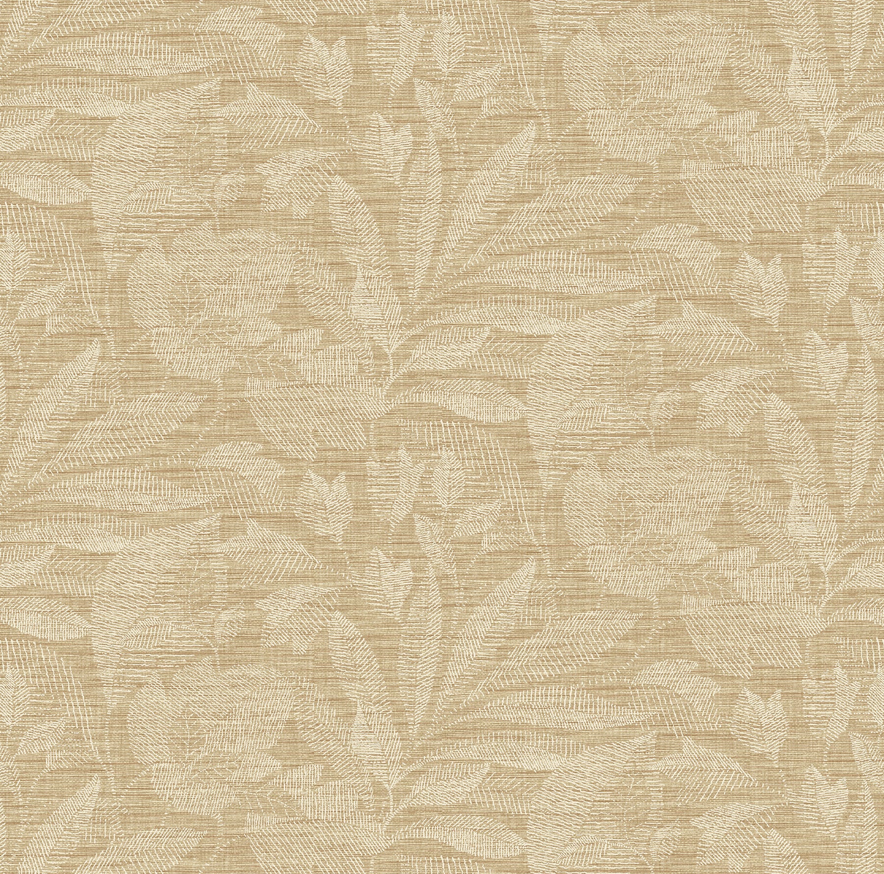 A-Street Prints Lei Wheat Leaf Wallpaper, 27-in by 27-ft