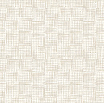 A-Street Prints Ting Cream Lattice Wallpaper, 27-in by 27-ft