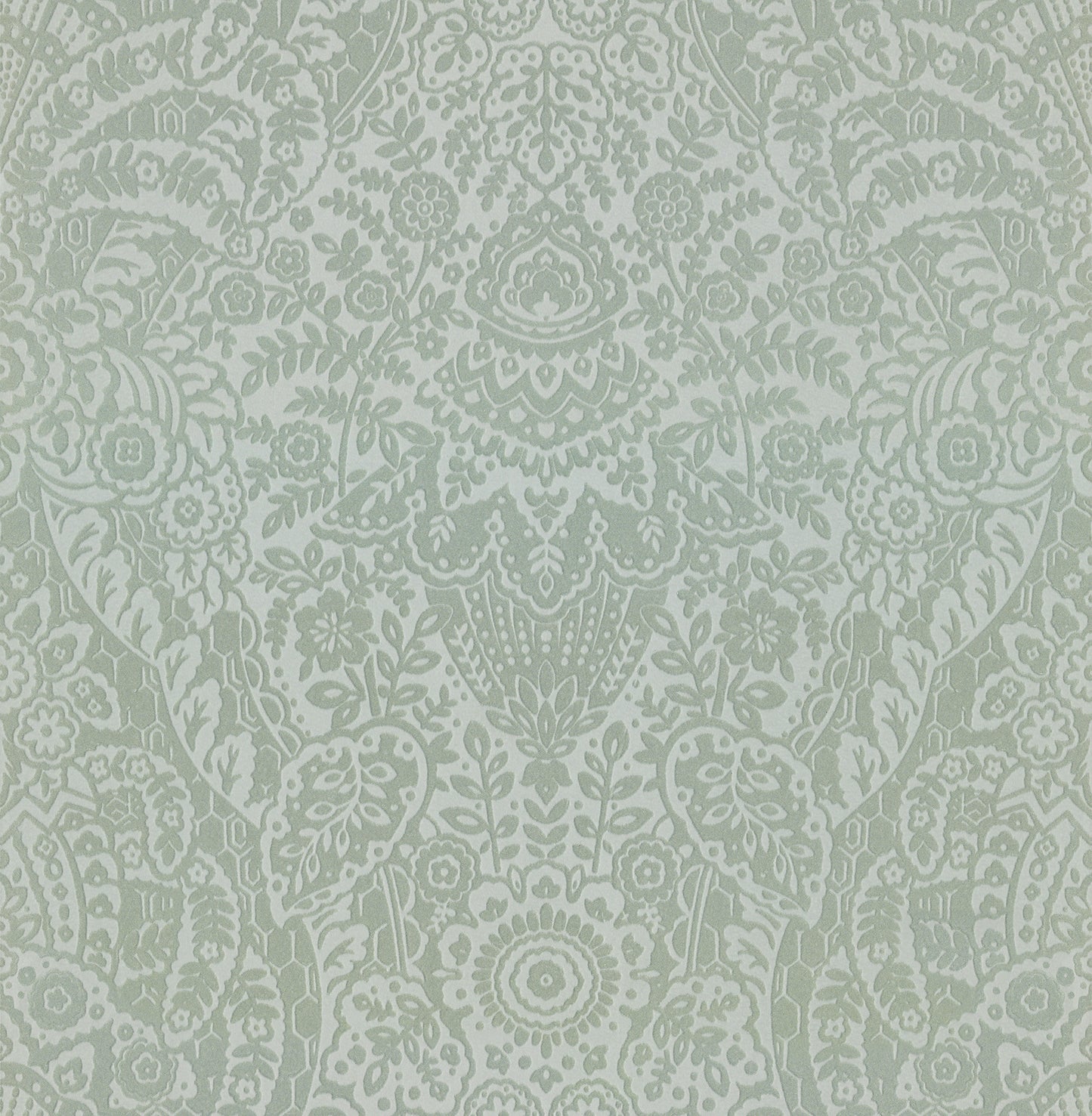 A-Street Prints Maris Silver Flock Damask Wallpaper, 20.5-in by 33-ft