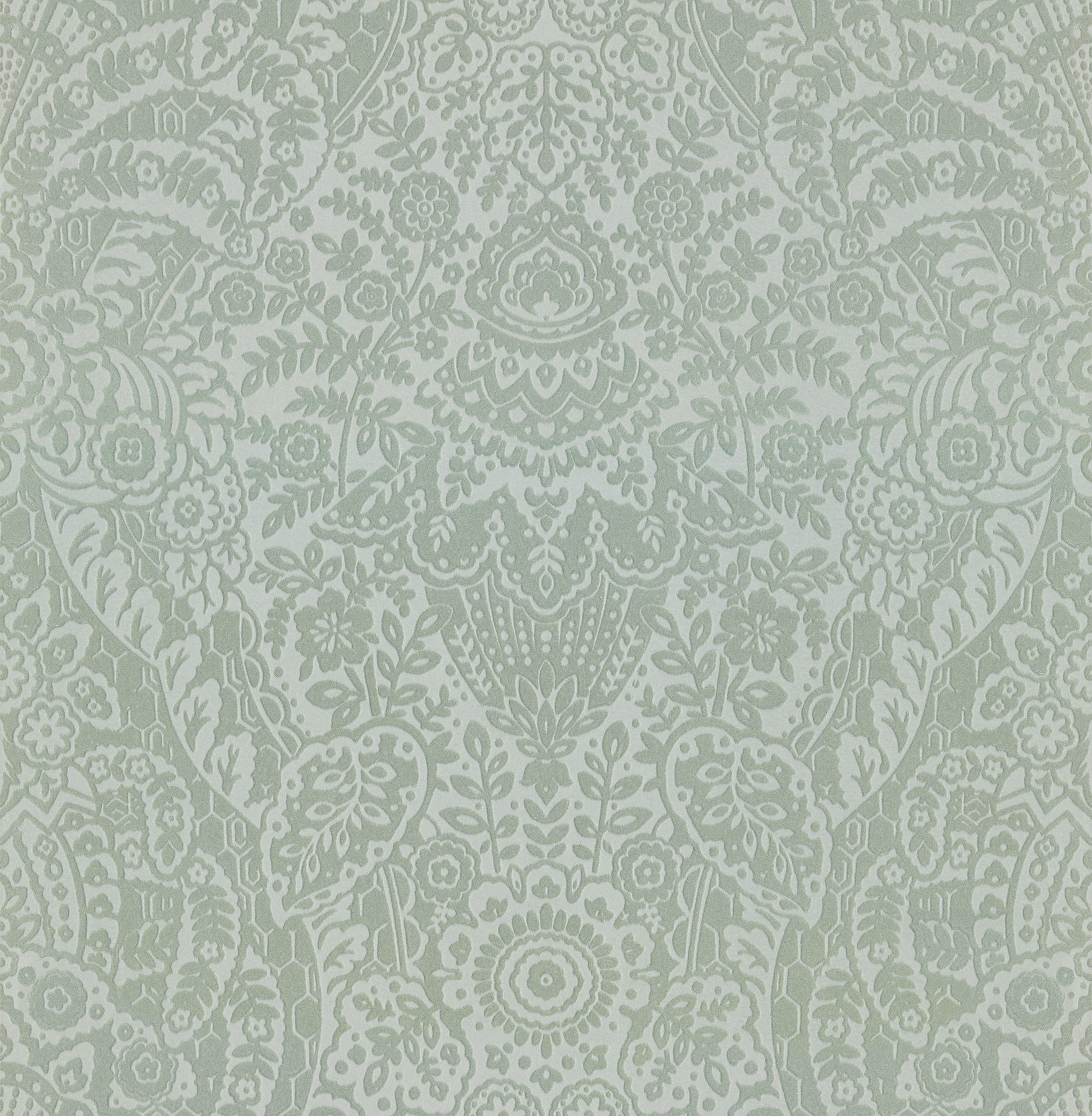 A-Street Prints Maris Silver Flock Damask Wallpaper, 20.5-in by 33-ft