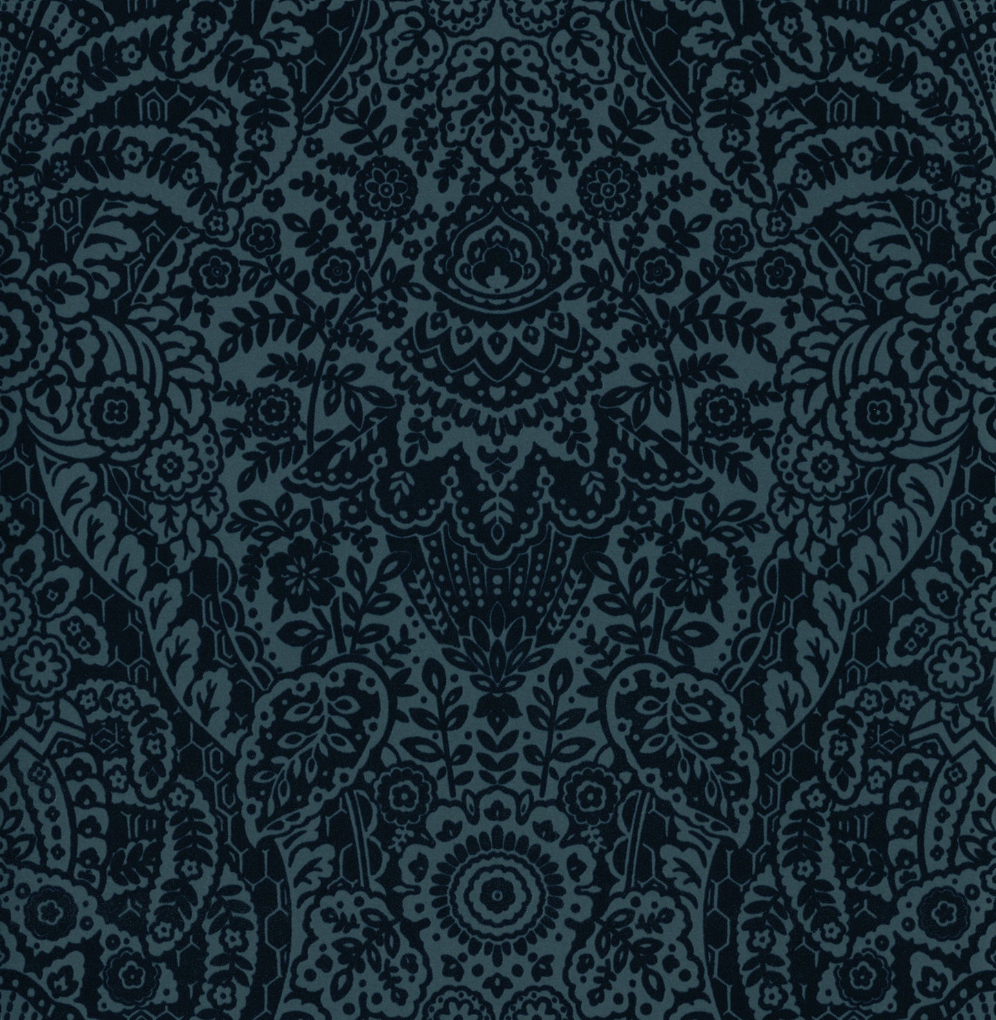 A-Street Prints Maris Indigo Flock Damask Wallpaper, 20.5-in by 33-ft