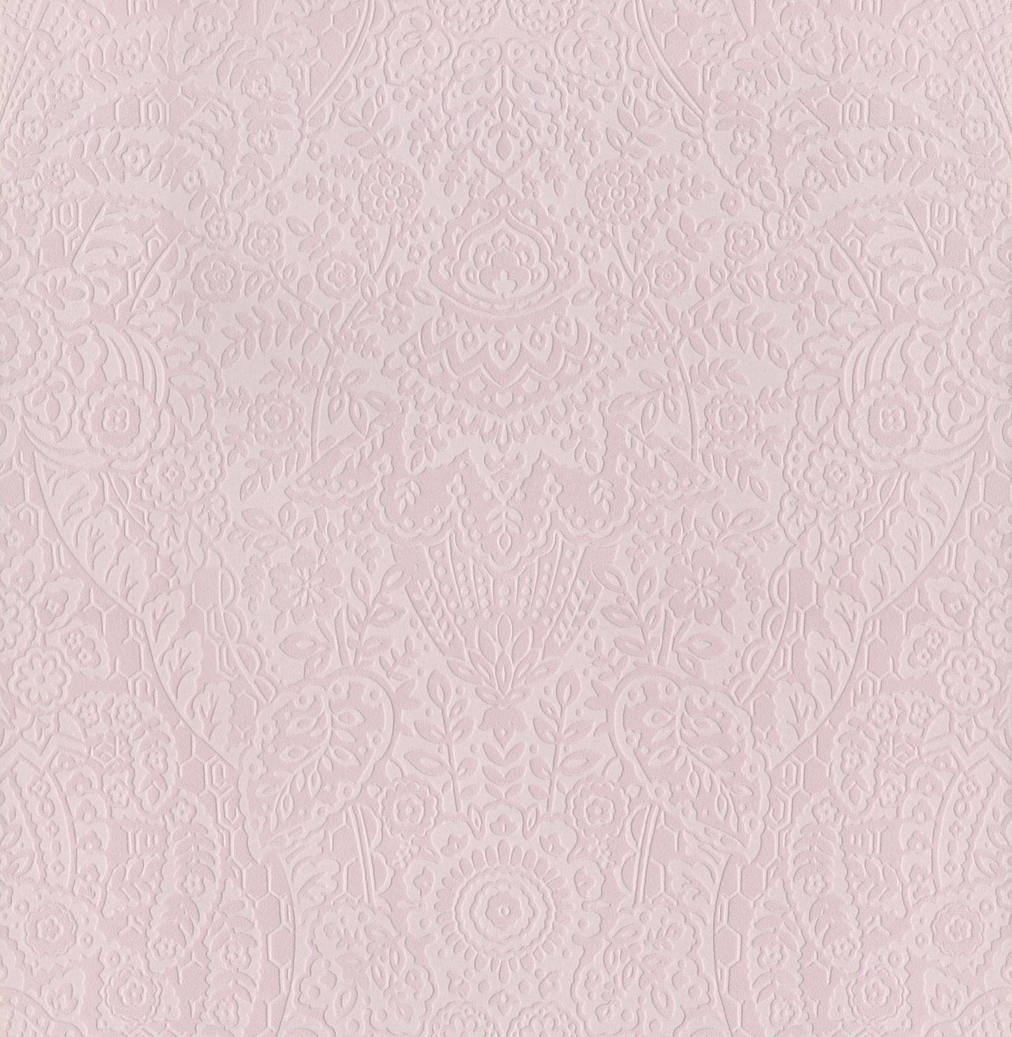 A-Street Prints Maris Pink Flock Damask Wallpaper, 20.5-in by 33-ft