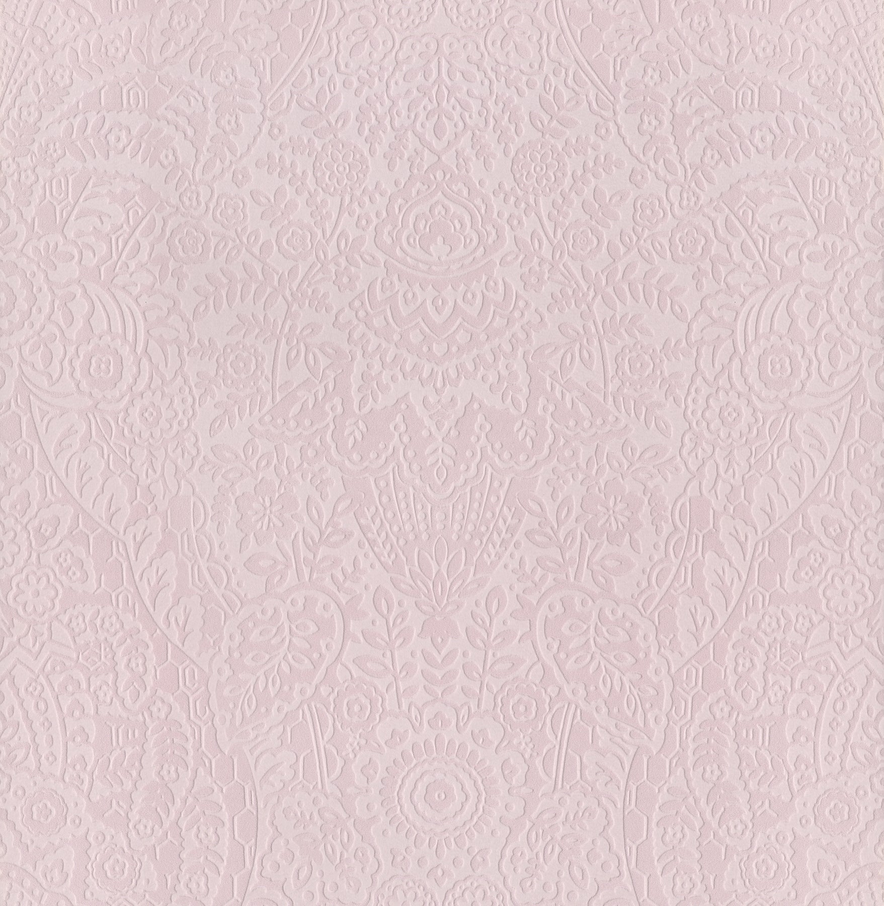 A-Street Prints Maris Pink Flock Damask Wallpaper, 20.5-in by 33-ft