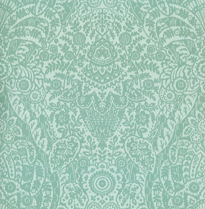 A-Street Prints Maris Mint Flock Damask Wallpaper, 20.5-in by 33-ft