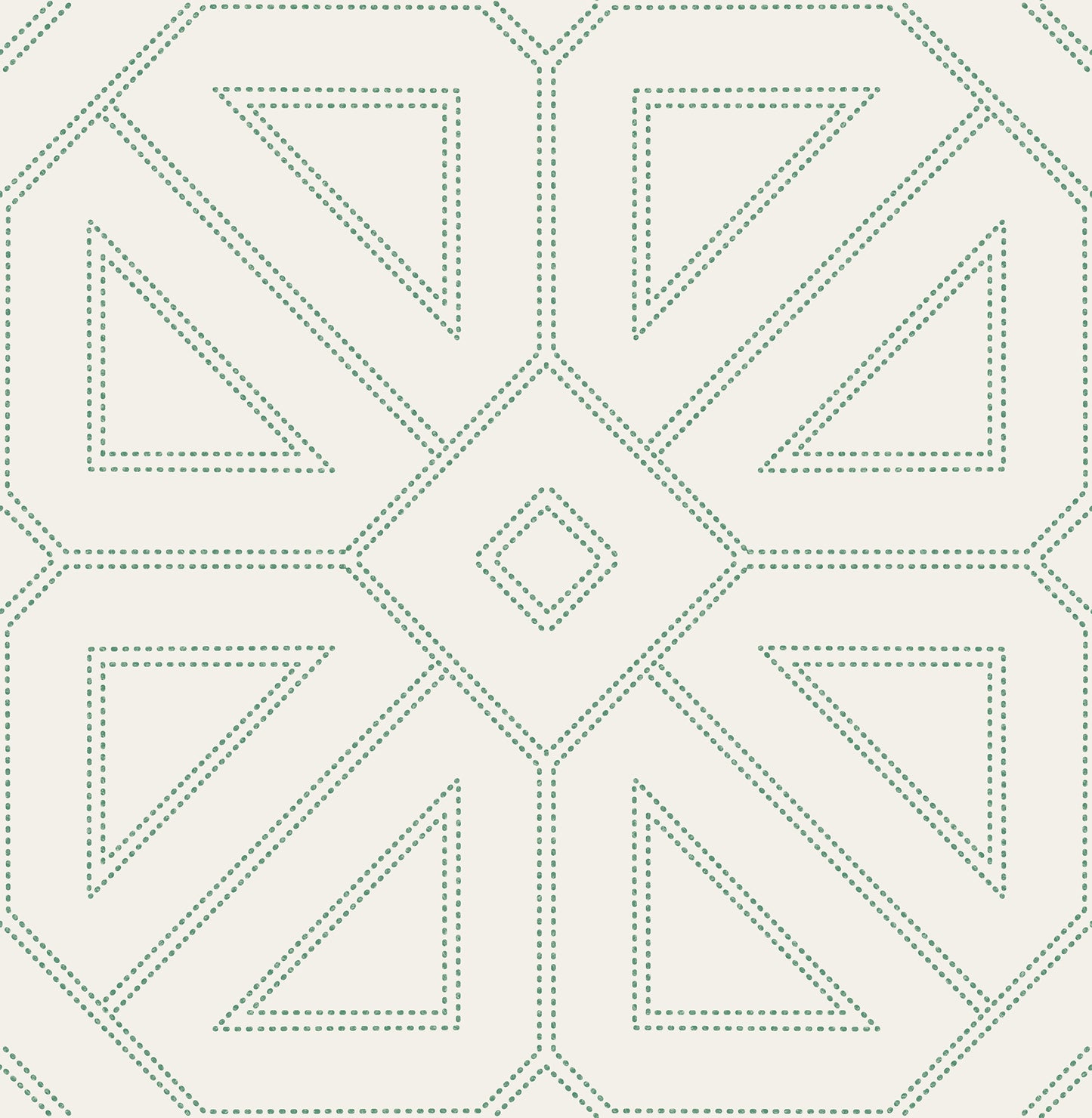 A-Street Prints Voltaire Green Beaded Geometric Wallpaper, 20.5-in by 33-ft