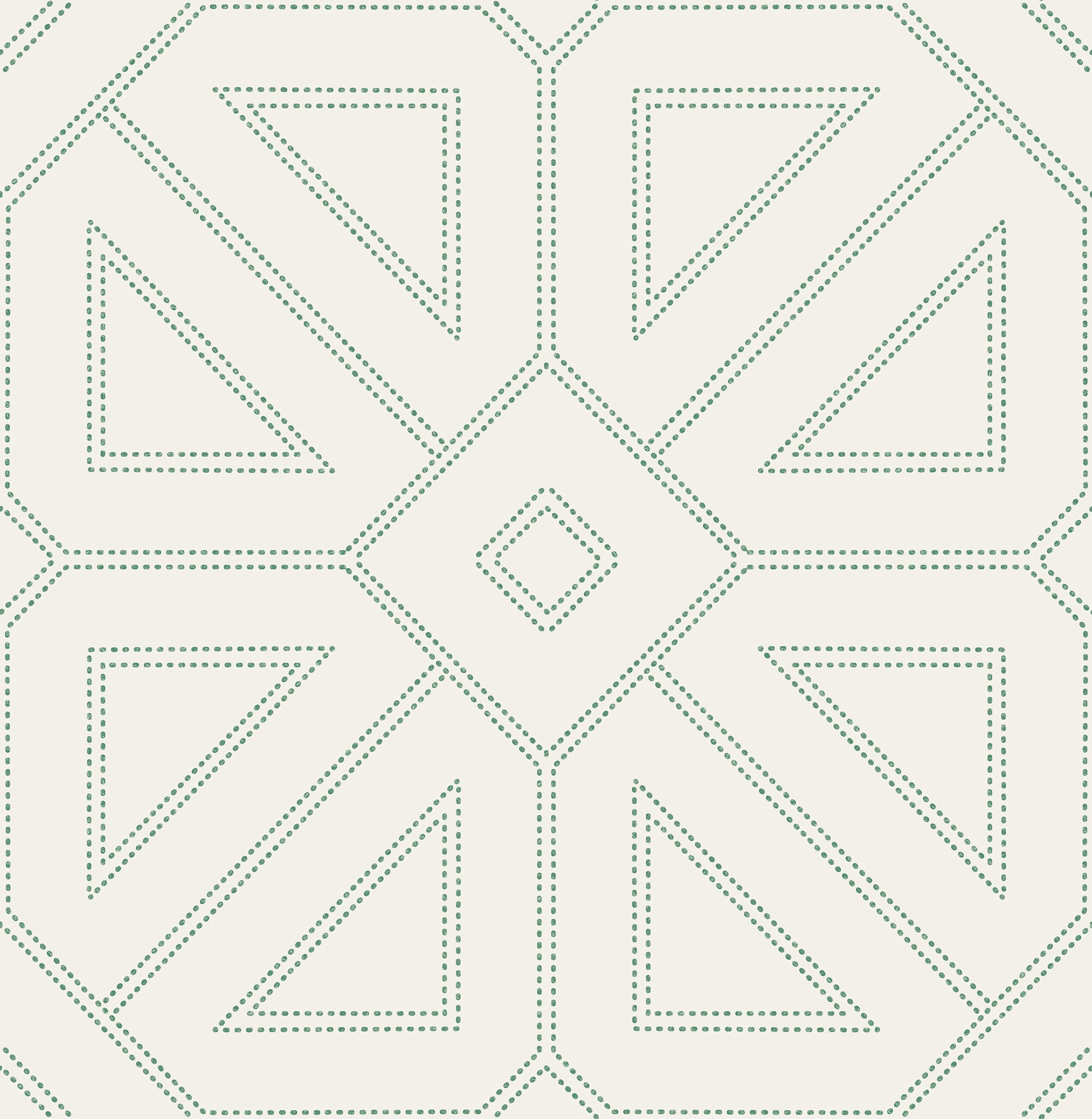 A-Street Prints Voltaire Green Beaded Geometric Wallpaper, 20.5-in by 33-ft