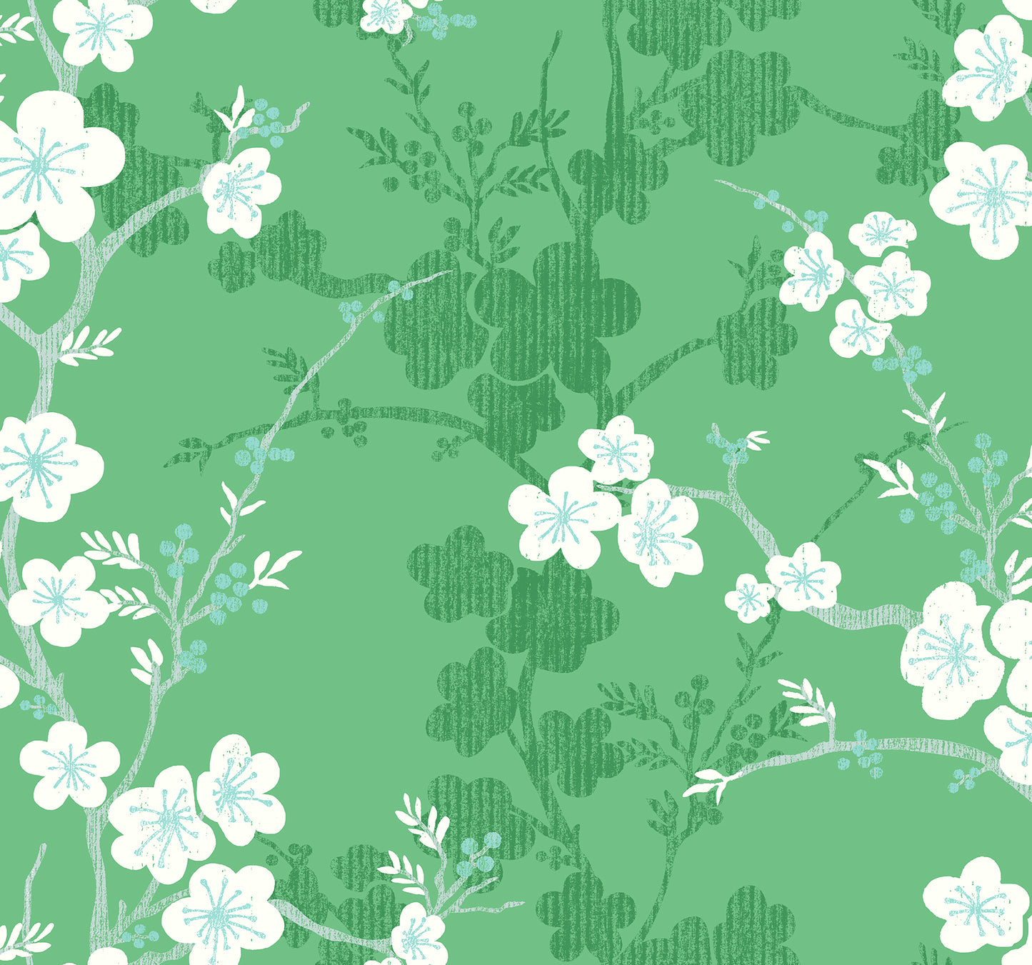 A-Street Prints Nicolette Green Floral Trail Wallpaper, 27-in by 27-ft