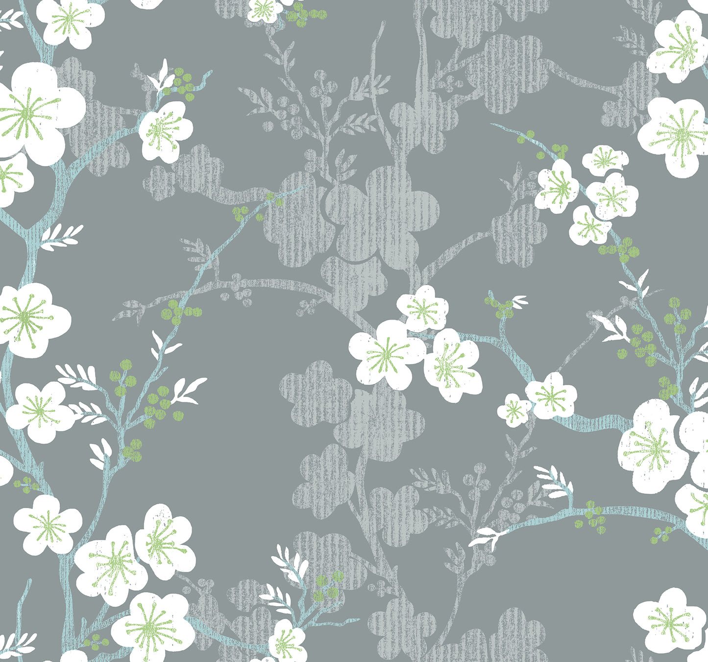 A-Street Prints Nicolette Grey Floral Trail Wallpaper, 27-in by 27-ft