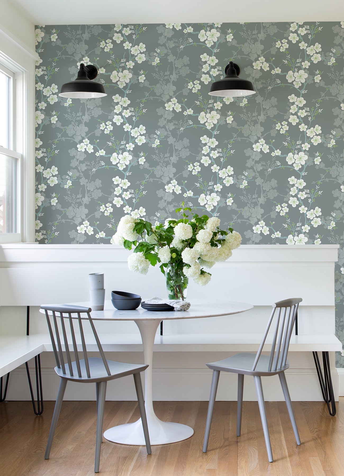 A-Street Prints Nicolette Grey Floral Trail Wallpaper, 27-in by 27-ft