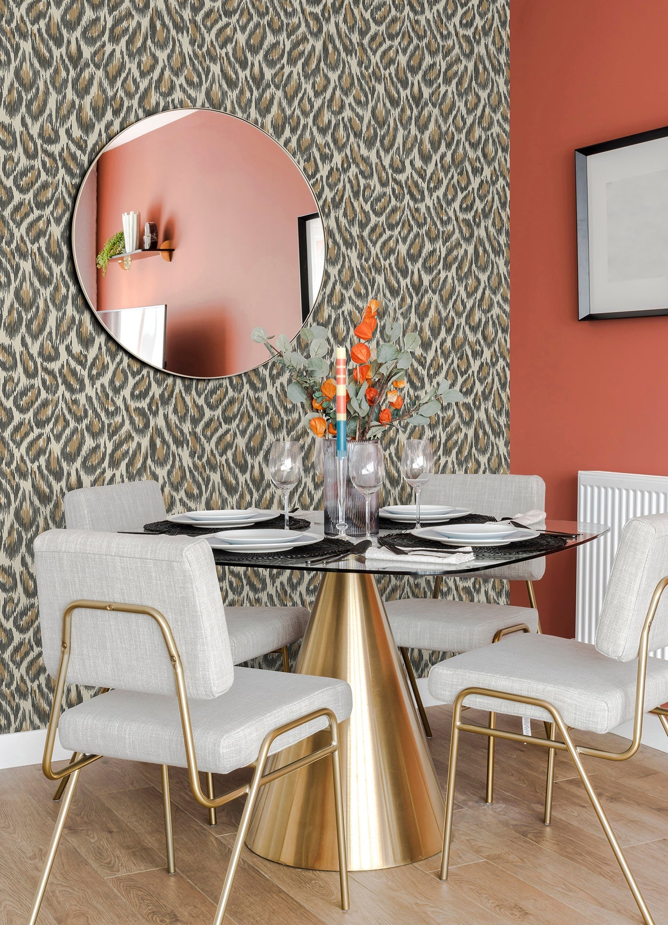 A-Street Prints Electra Bronze Leopard Spot String Wallpaper, 27-in by 27-ft