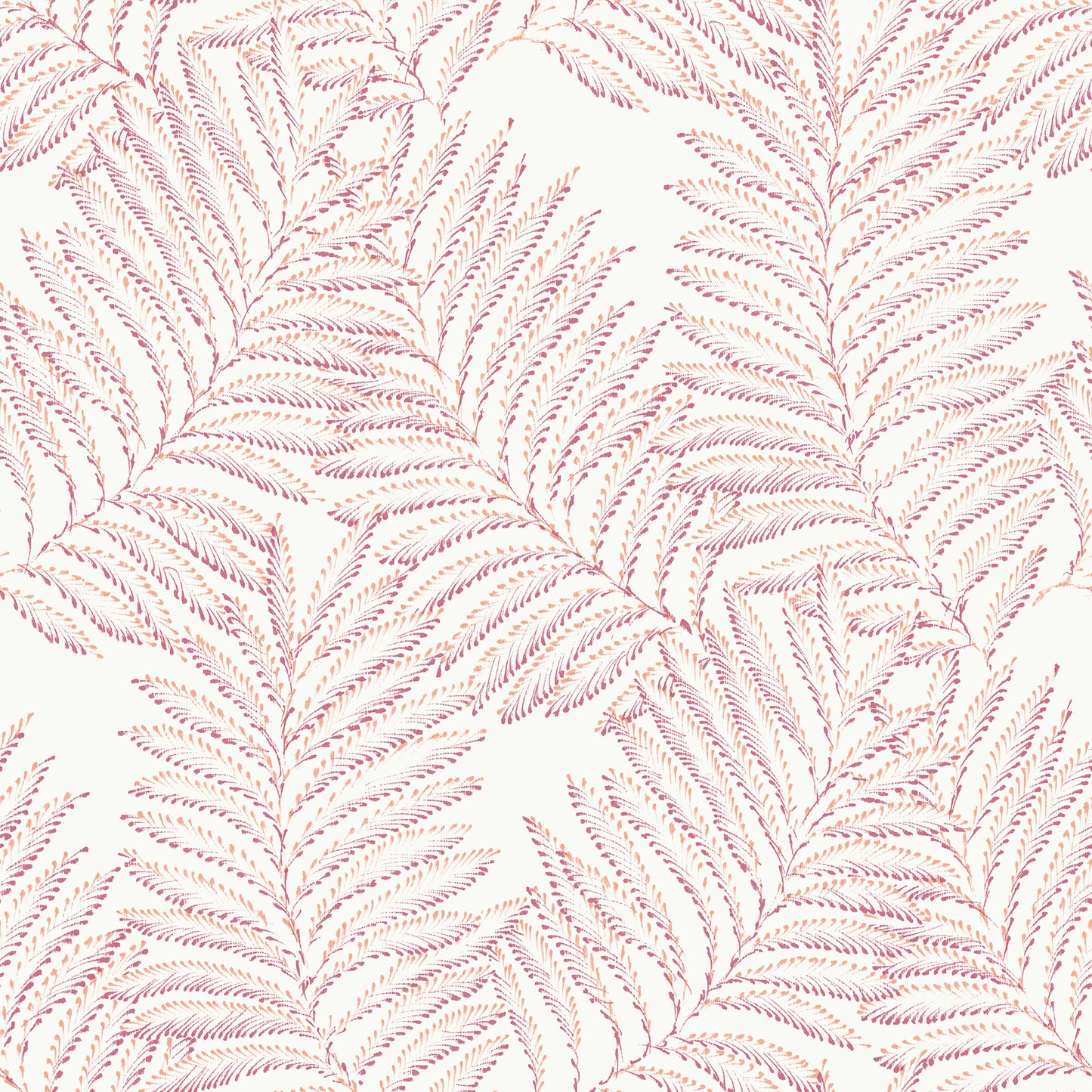 A-Street Prints Finnley Pink Inked Fern Wallpaper, 20.5-in by 33-ft