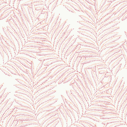 A-Street Prints Finnley Pink Inked Fern Wallpaper, 20.5-in by 33-ft