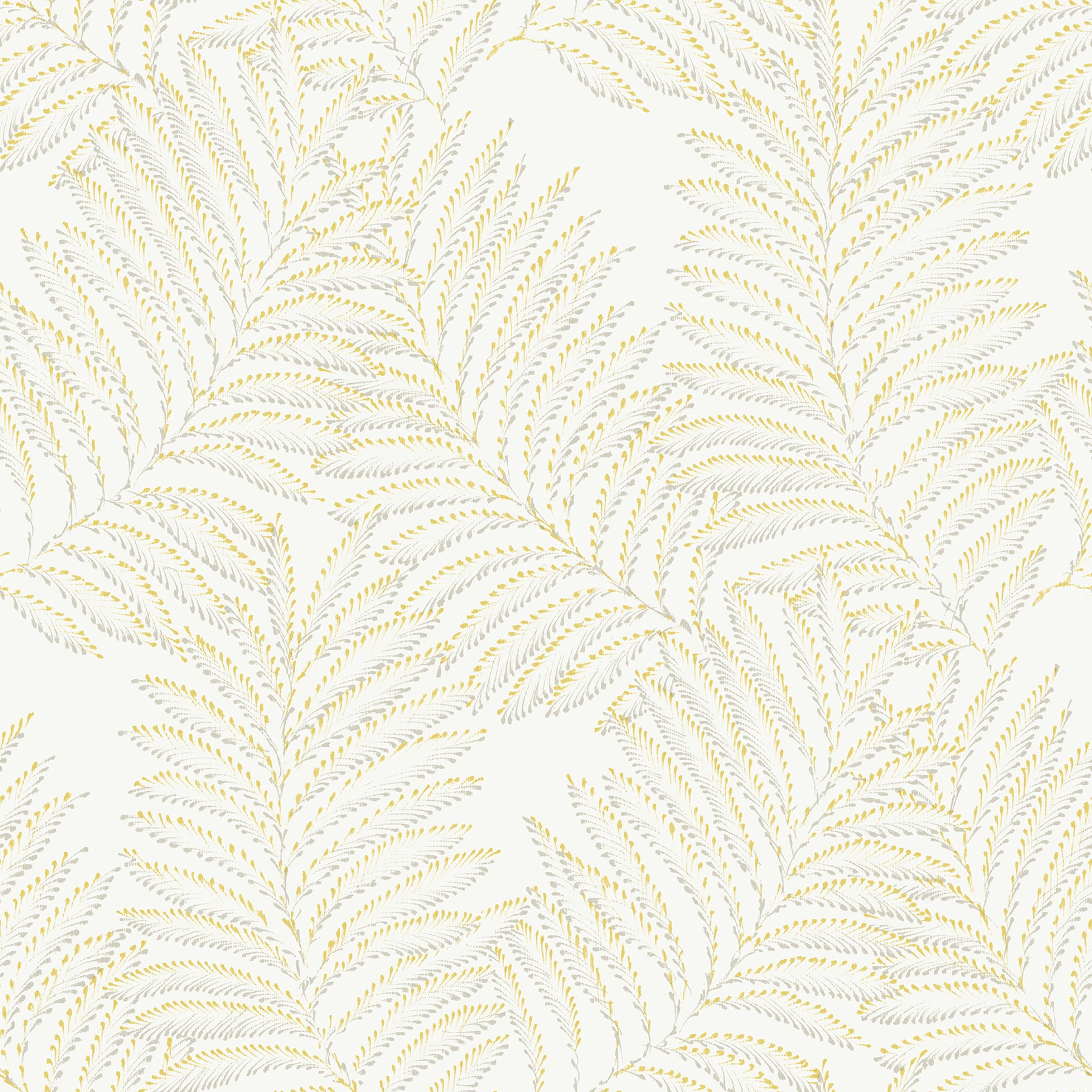 A-Street Prints Finnley Yellow Inked Fern Wallpaper, 20.5-in by 33-ft