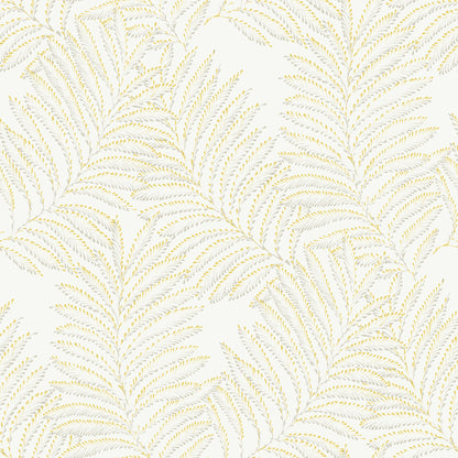 A-Street Prints Finnley Yellow Inked Fern Wallpaper, 20.5-in by 33-ft