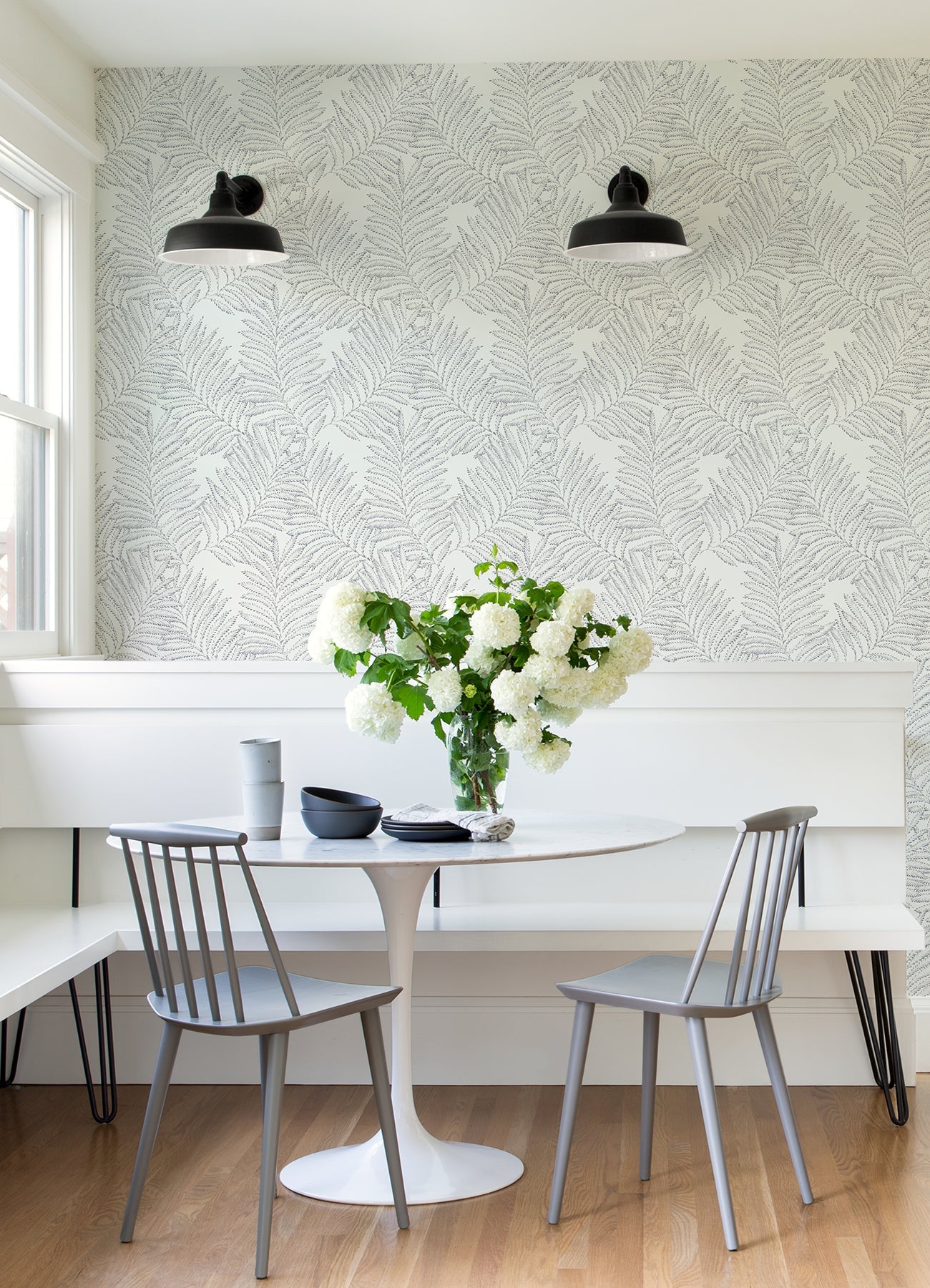 A-Street Prints Finnley Grey Inked Fern Wallpaper, 20.5-in by 33-ft