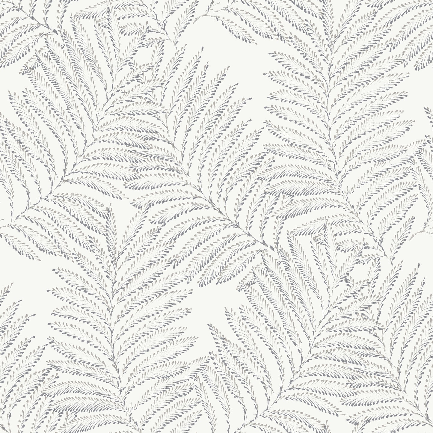 A-Street Prints Finnley Grey Inked Fern Wallpaper, 20.5-in by 33-ft