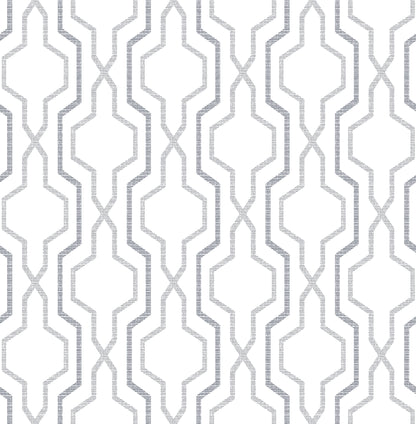 A-Street Prints Rion Grey Trellis Wallpaper, 20.5-in by 33-ft