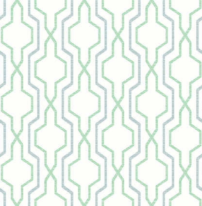 A-Street Prints Rion Green Trellis Wallpaper, 20.5-in by 33-ft