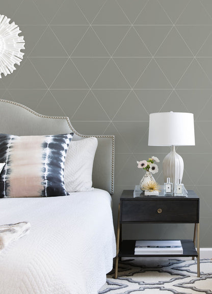 A-Street Prints Twilight Silver Geometric Wallpaper, 20.5-in by 33-ft