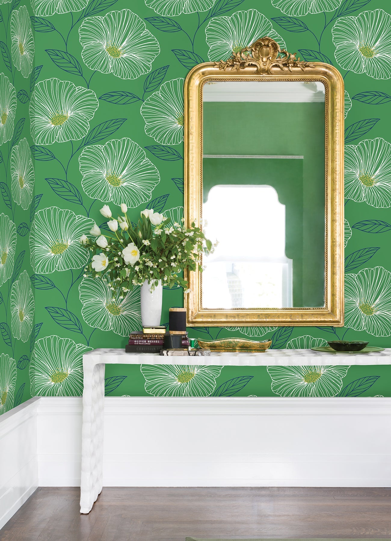 A-Street Prints Mythic Green Floral Wallpaper, 20.5-in by 33-ft