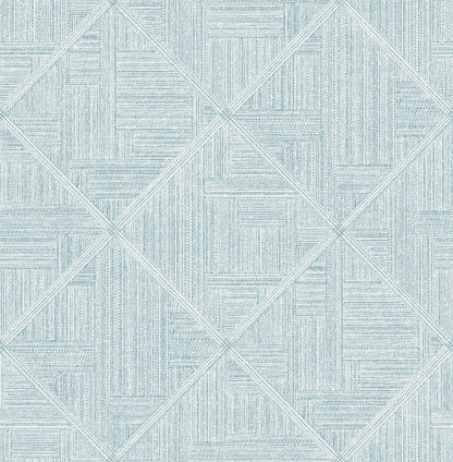 A-Street Prints Cade Teal Geometric Wallpaper, 20.5-in by 33-ft