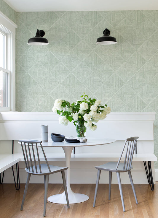 A-Street Prints Cade Green Geometric Wallpaper, 20.5-in by 33-ft