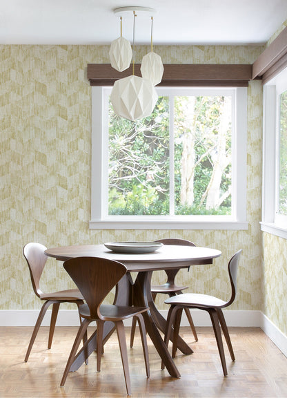 A-Street Prints Demi Yellow Distressed Wallpaper, 20.5-in by 33-ft