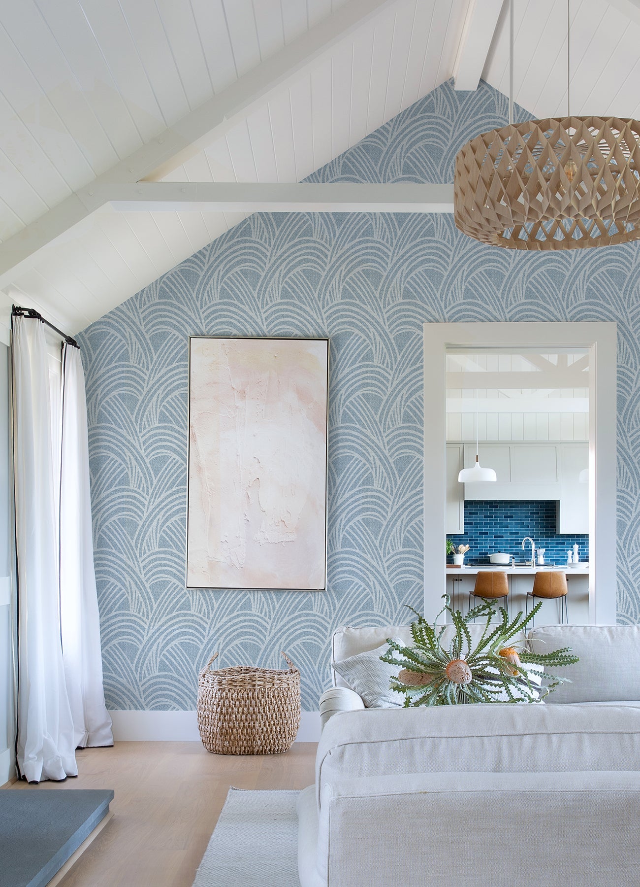 A-Street Prints Farrah Blue Geometric Wallpaper, 20.5-in by 33-ft