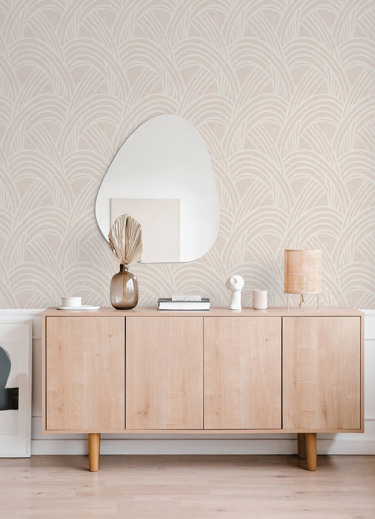 A-Street Prints Farrah Blush Geometric Wallpaper, 20.5-in by 33-ft