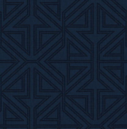 A-Street Prints Kachel Indigo Geometric Wallpaper, 20.5-in by 33-ft