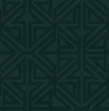 A-Street Prints Kachel Teal Geometric Wallpaper, 20.5-in by 33-ft