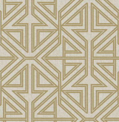 A-Street Prints Kachel Gold Geometric Wallpaper, 20.5-in by 33-ft