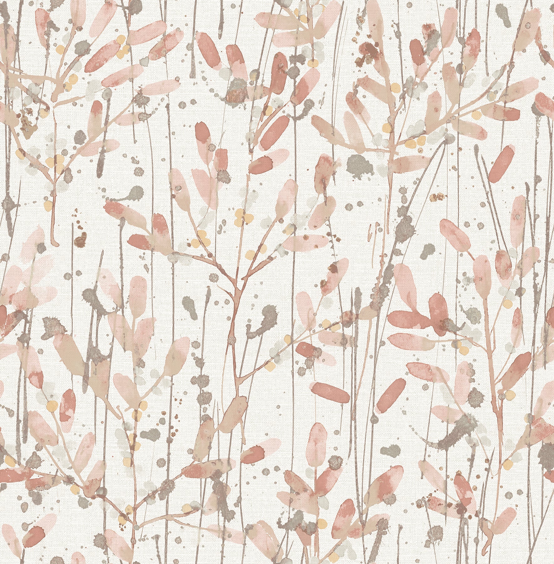 A-Street Prints Leandra Coral Floral Trail Wallpaper, 20.5-in by 33-ft