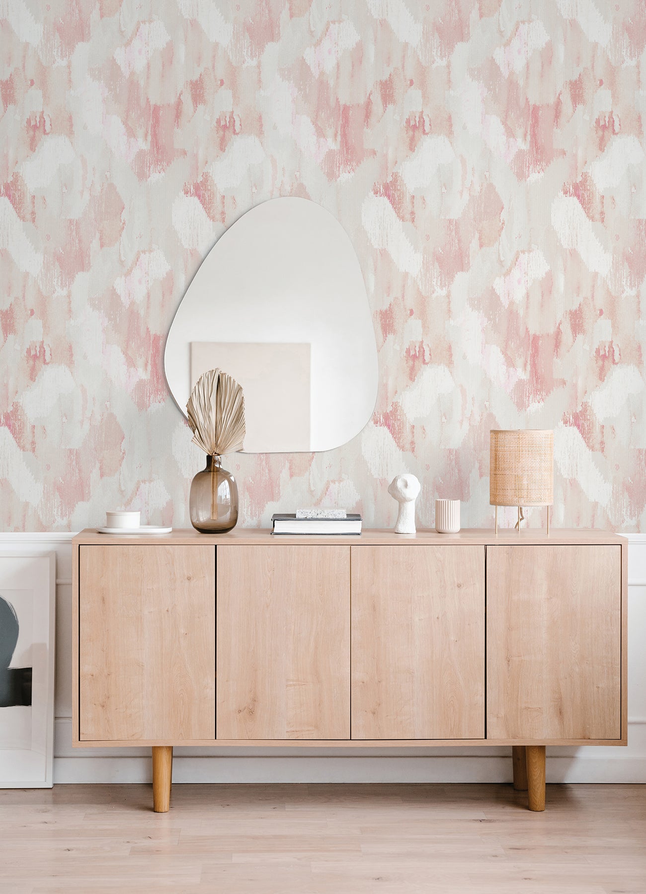 A-Street Prints Mahi Blush Abstract Wallpaper, 20.5-in by 33-ft