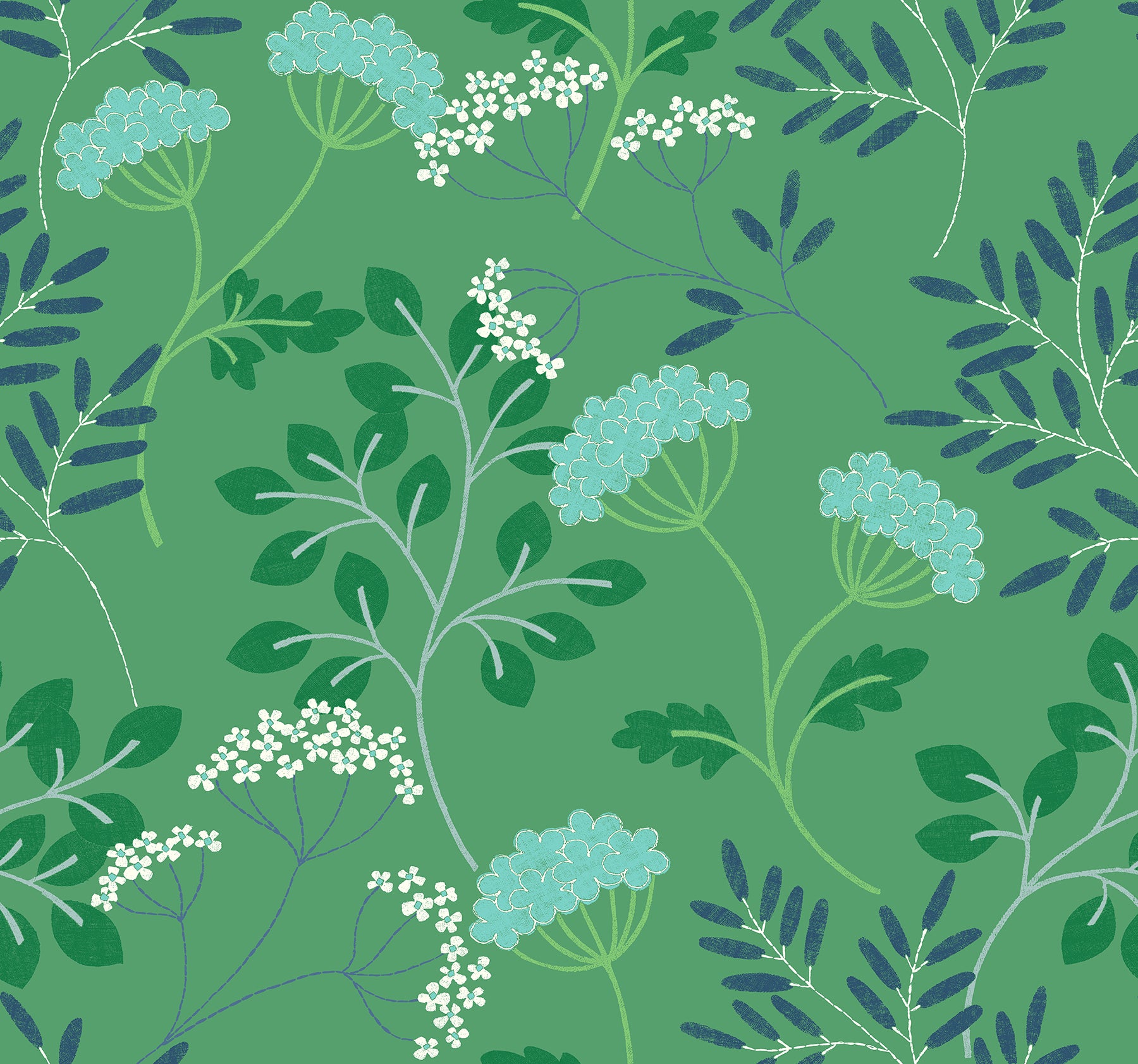 A-Street Prints Sorrel Green Botanical Wallpaper, 27-in by 27-ft