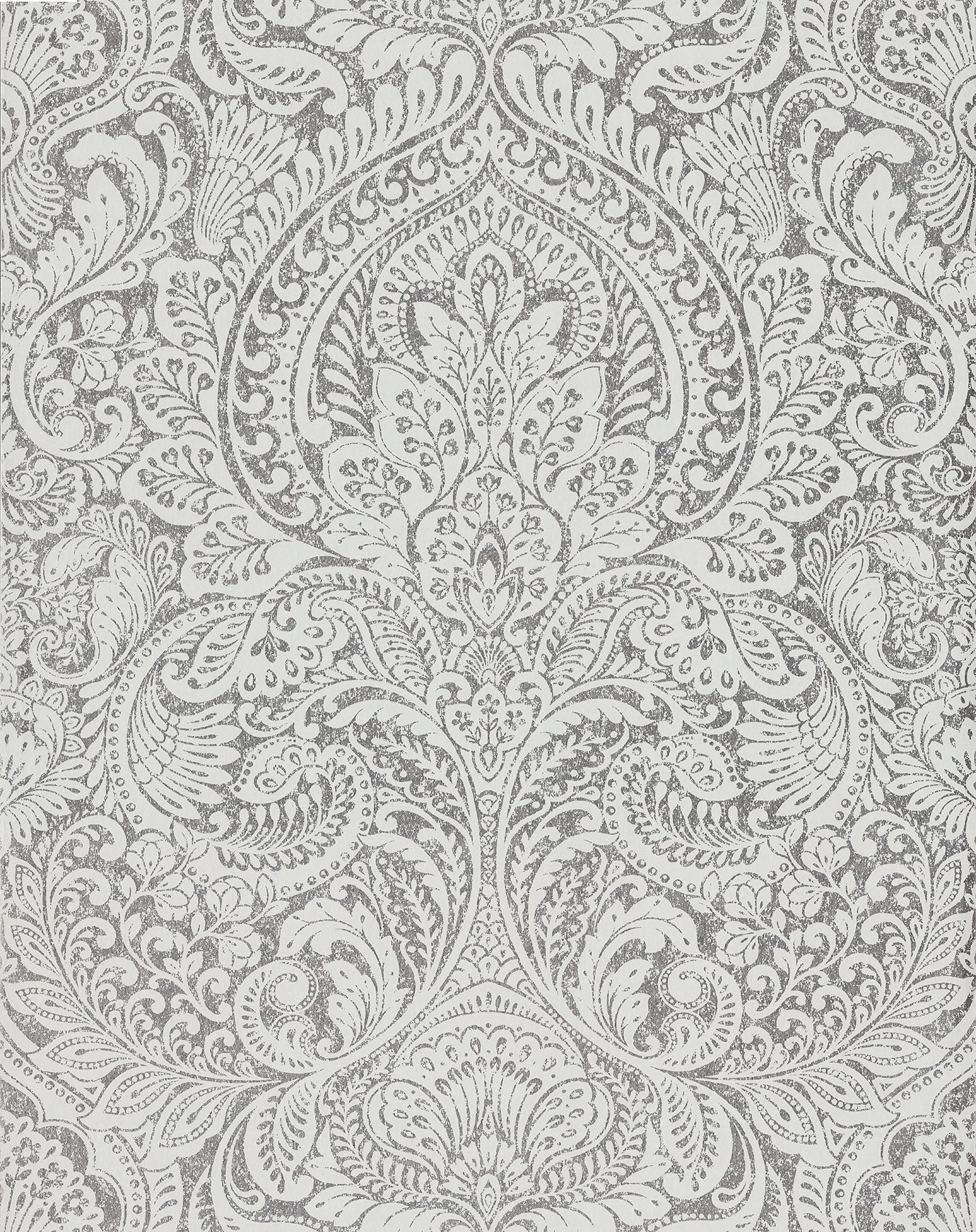 A-Street Prints Artemis Silver Damask Wallpaper, 20.9-in by 33-ft