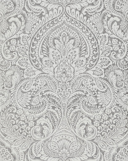 A-Street Prints Artemis Silver Damask Wallpaper, 20.9-in by 33-ft