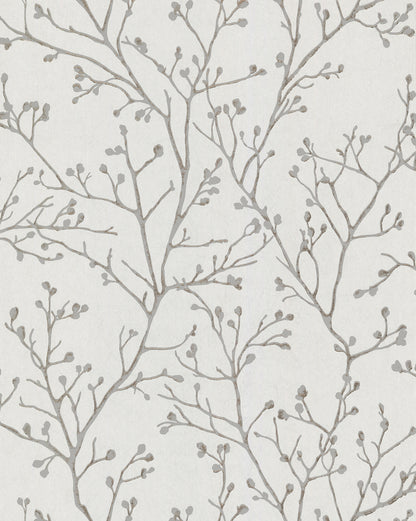 A-Street Prints Koura Silver Branches Wallpaper, 20.9-in by 33-ft