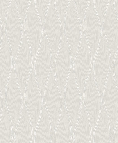 A-Street Prints Tetsu Silver Ogee Wave Wallpaper, 20.9-in by 33-ft