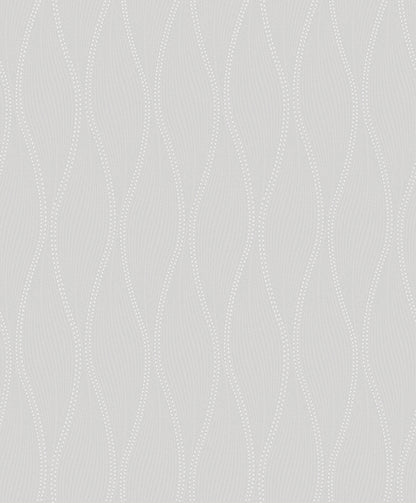 A-Street Prints Tetsu Pewter Ogee Wave Wallpaper, 20.9-in by 33-ft