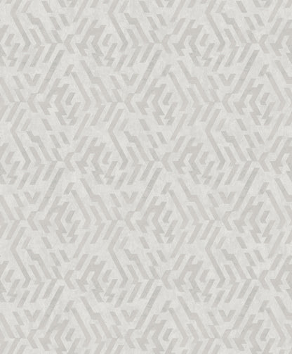 A-Street Prints Kila Platinum Geometric Wallpaper, 20.9-in by 33-ft