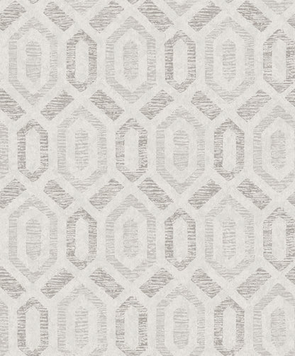 A-Street Prints Latona Platinum Diamond Geometric Wallpaper, 20.9-in by 33-ft