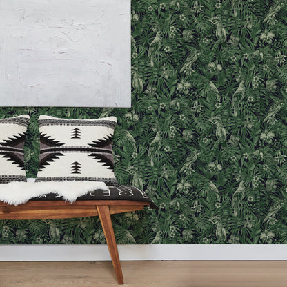 Advantage Susila Green Tropical Wallpaper, 21-in by 33-ft