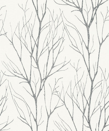 Advantage Diani Charcoal Metallic Tree Wallpaper, 21-in by 33-ft