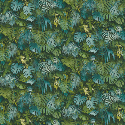 Advantage Luana Blue Tropical Forest Wallpaper, 21-in by 33-ft