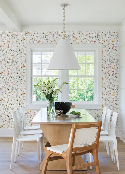 Advantage Heidi Yellow Watercolor Florals Wallpaper, 20.5-in by 33-ft