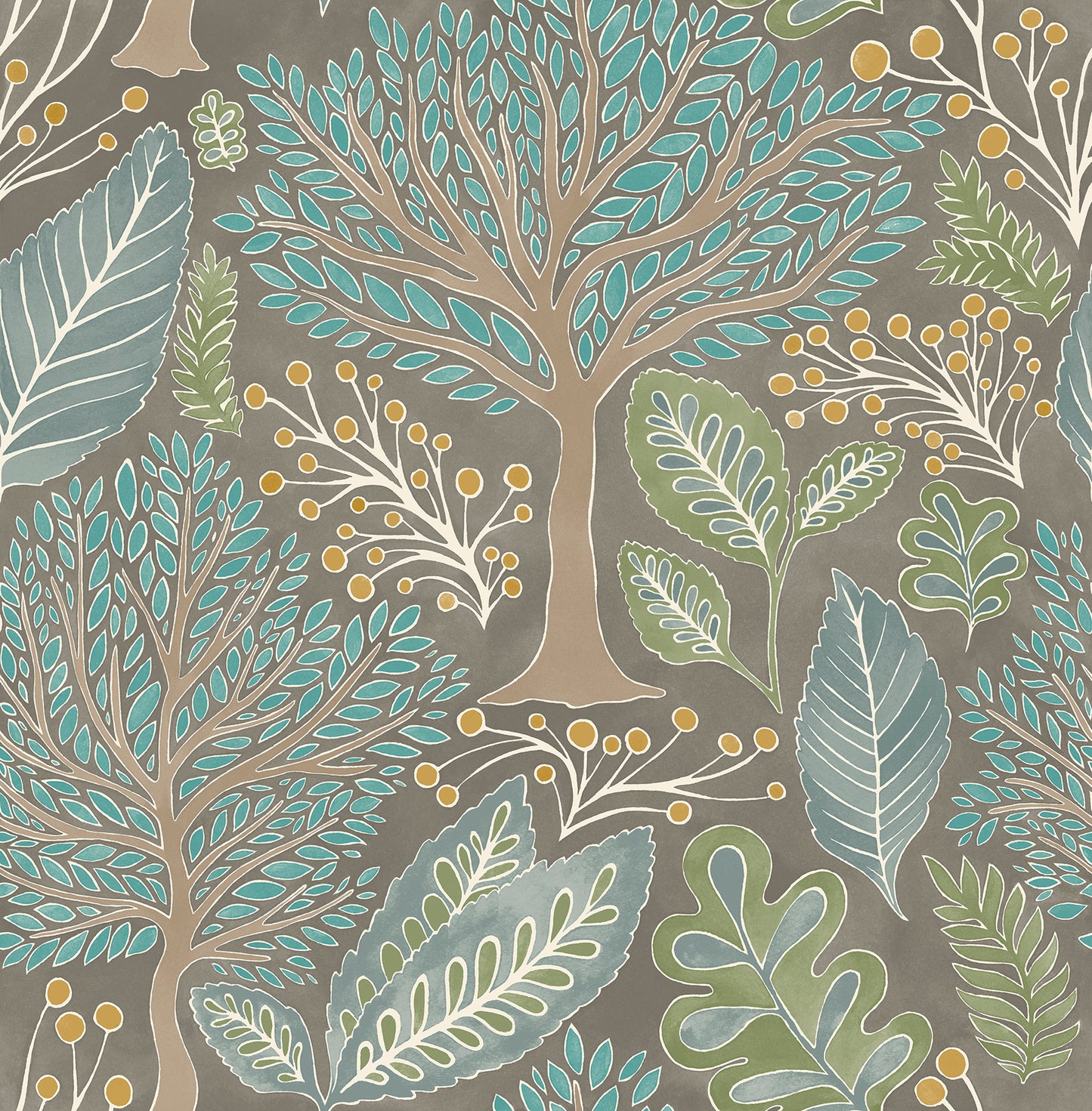 Advantage Kiah Taupe Forest Wallpaper, 20.5-in by 33-ft